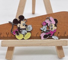 mix 50PCS Mickey Minnie Enamel Charms Metal Pendants DIY Jewelry Making