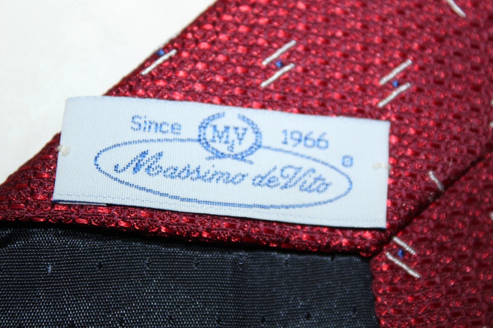 Corbata de seda MASSIMO DE VITO hecha en Italia F33681 Foto 4 de 4