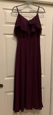 May Queen Gown Sz 8 Burgundy Spaghetti Strap Long Gown
