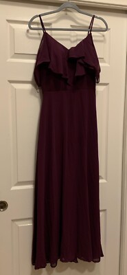 May Queen Gown Sz 8 Burgundy Spaghetti Strap Long Gown