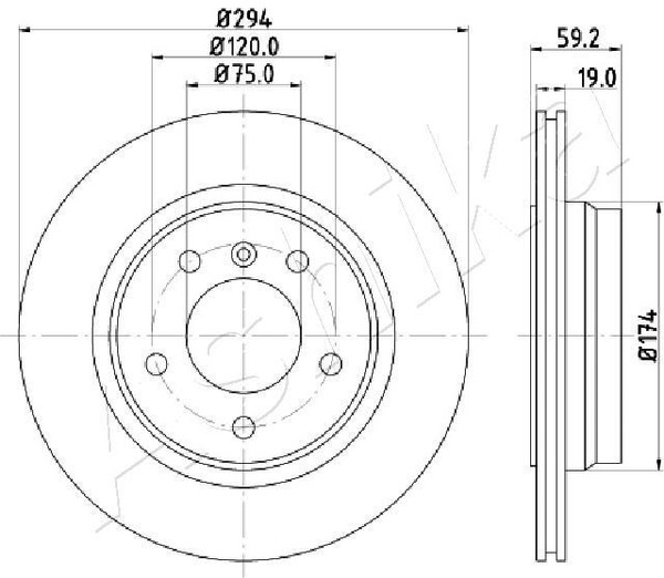 Ashika 2X Bremsscheibe Hinten Ø294 Mm BelüFtet FüR BMW 3Er Touring E46 320D-image