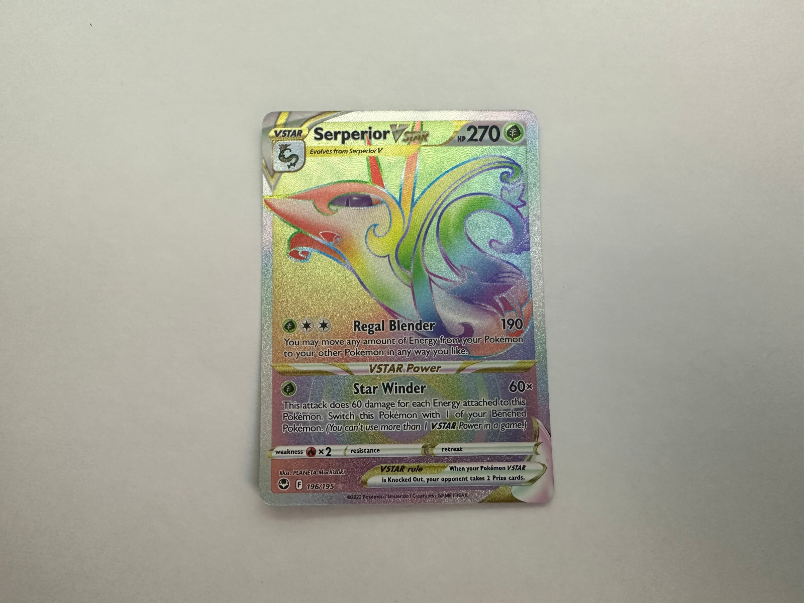 Pokémon TCG Serperior VSTAR Sword & Shield - Silver Tempest 196/195 Holo Secret