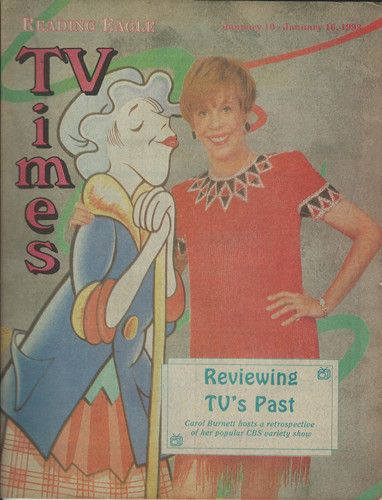 RARE 1993 CAROL BURNETT TV TIMES GUIDE MAGAZINE REGIONAL REVIEWING PAST SHOWS