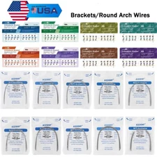 Dental Orthodontic Bracket Mesh Base Monoblock /Round Arch Wire Nature Form AZ