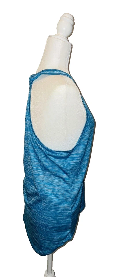 Camiseta sin mangas Bally Total Fitness atlética corredor espalda para mujer talla XL azul a rayas Foto 2 de 4