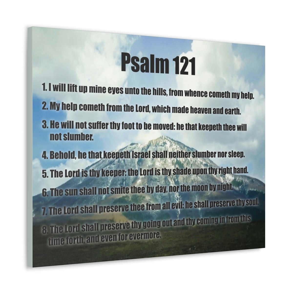 Psalm 121 God Watches Over You Bible Chapter Canvas Christian W