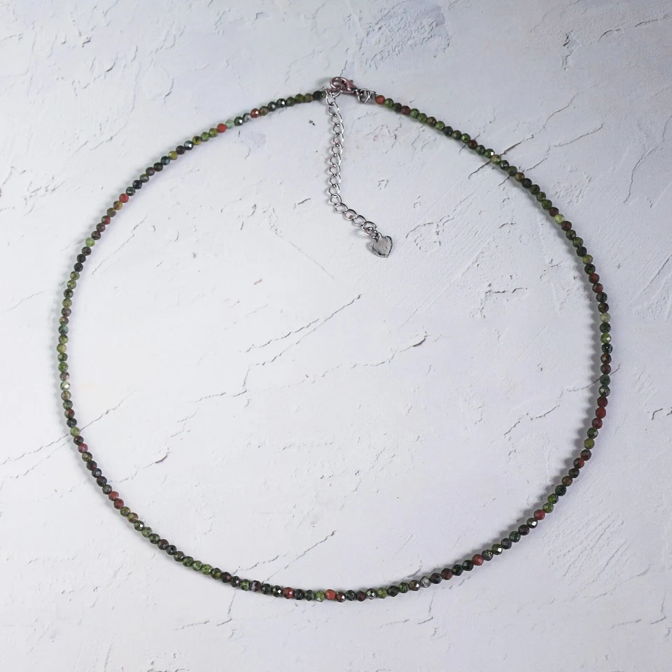 Bloodstone Choker Delicate Stone Beads Necklace Bloodstone Crystal Dainty Choker - Image 4 of 4