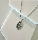 925 Sterling Silver Saint Christopher Oval Pendant - 28mm St Christopher Pendant