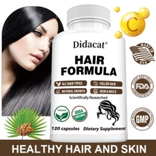 Hair Growth Vitamins Biotin Saw Palmetto Supplement Skin Function Health Support