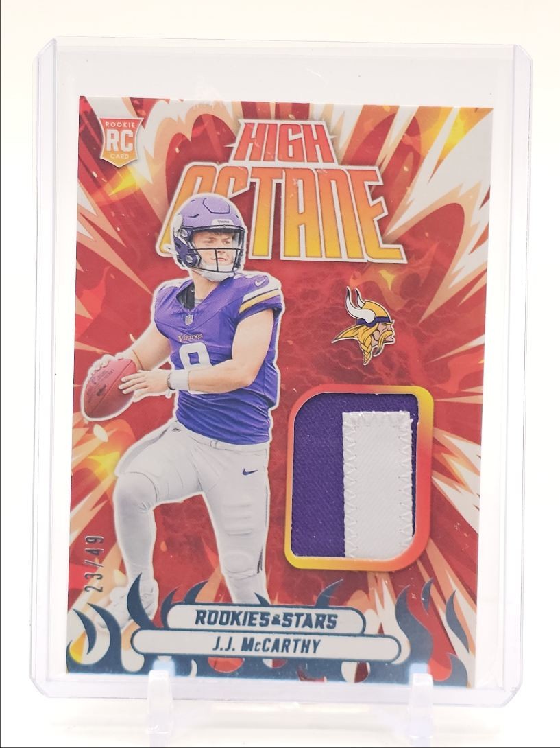 JJ McCarthy Panini Rookies & Stars High Octane Memorabilia #HOMJMY Prime