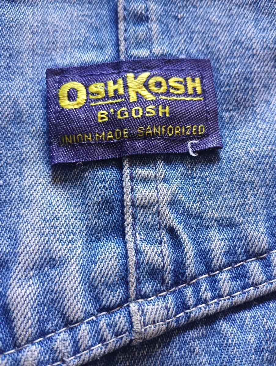 VTG 1950s OSHKOSH B'GOSH DENIM BIB OVERALLS! UNION/SANFORIZED/LOGO