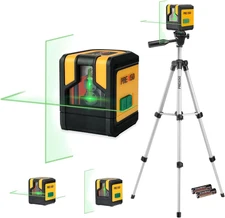 Laser Level with Tripod, 100Ft Dual Modules Self Leveling Cross Line Laser Level