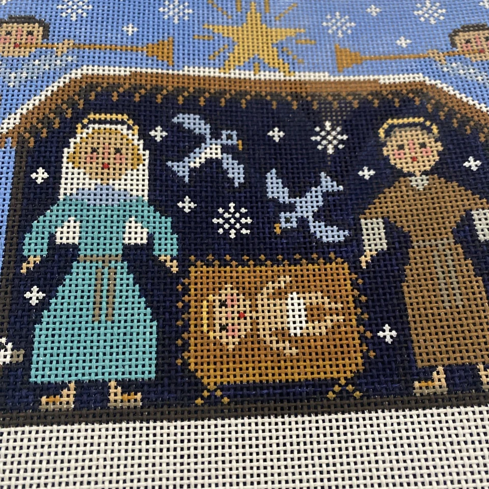 Birds Of A Feather BF222 JOYOUS CHRSTMAS Nativity Handpainted Needlepoint Canvas - Image 3 of 4