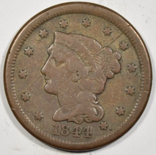 1844 Year Braided Hair Large Cents (1839-1857) for sale | eBay