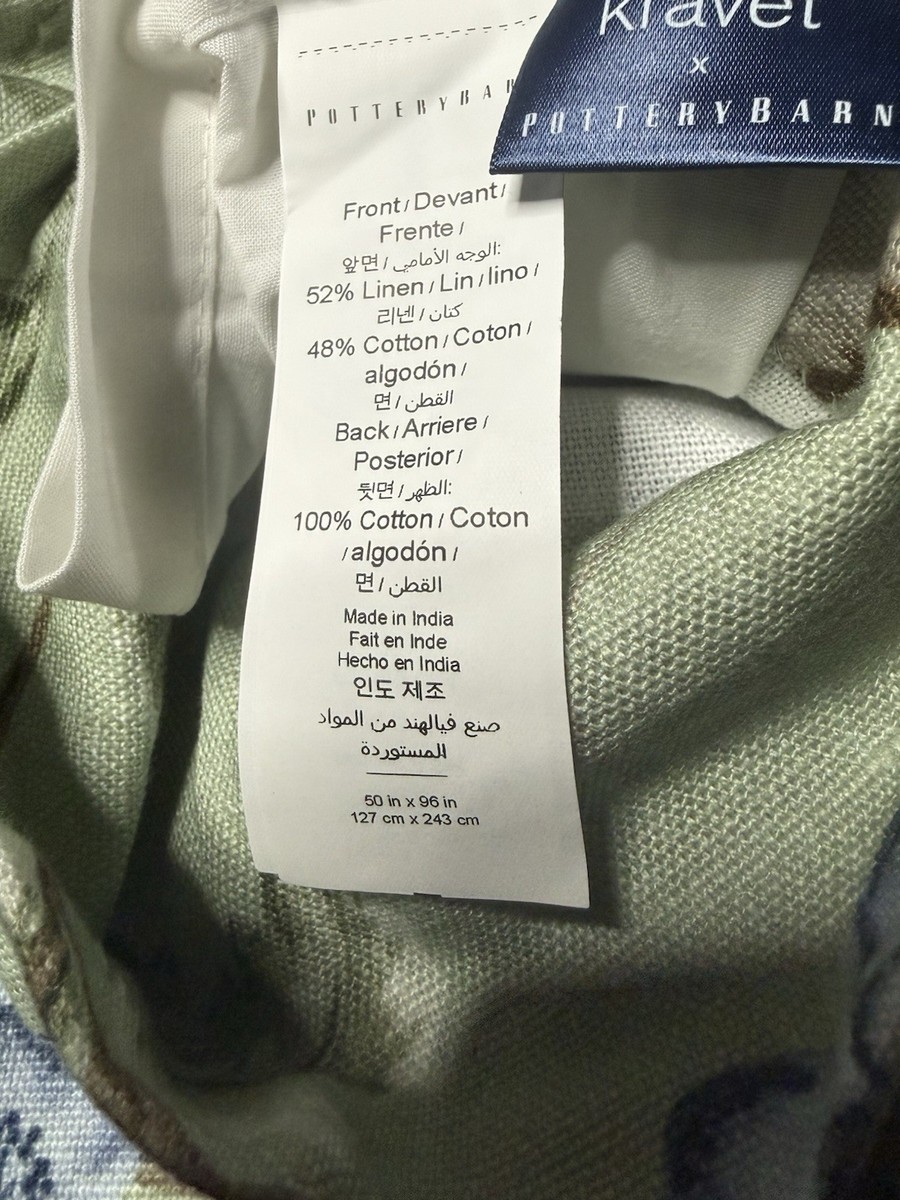 Pottery Barn Kravet Meadowlark Curtain 50”x96” Light Filtering