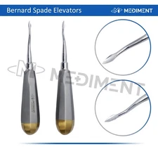 Set of 2 Dental Surgery Elevator Bernard Spade 6.5'' Length Root Extraction