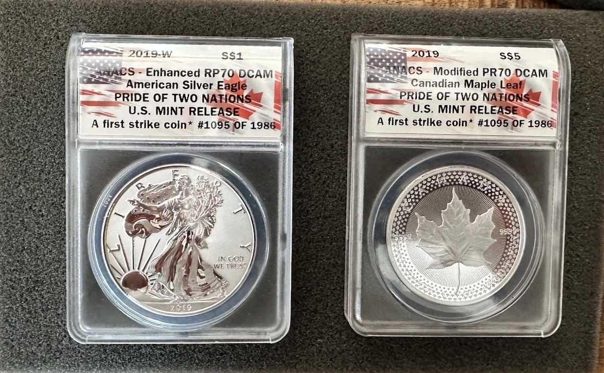 Canadian Maple Leaf ANACS Grade PR 70 Silver Bullion Coins for