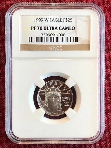 Photo of a 1999-W American Platinum Eagle 1/4 oz from an eBay listing that sold on Apr 21, 2026