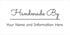 Handmade By Labels 2x4" Custom Stickers for Small Business Product Packaging