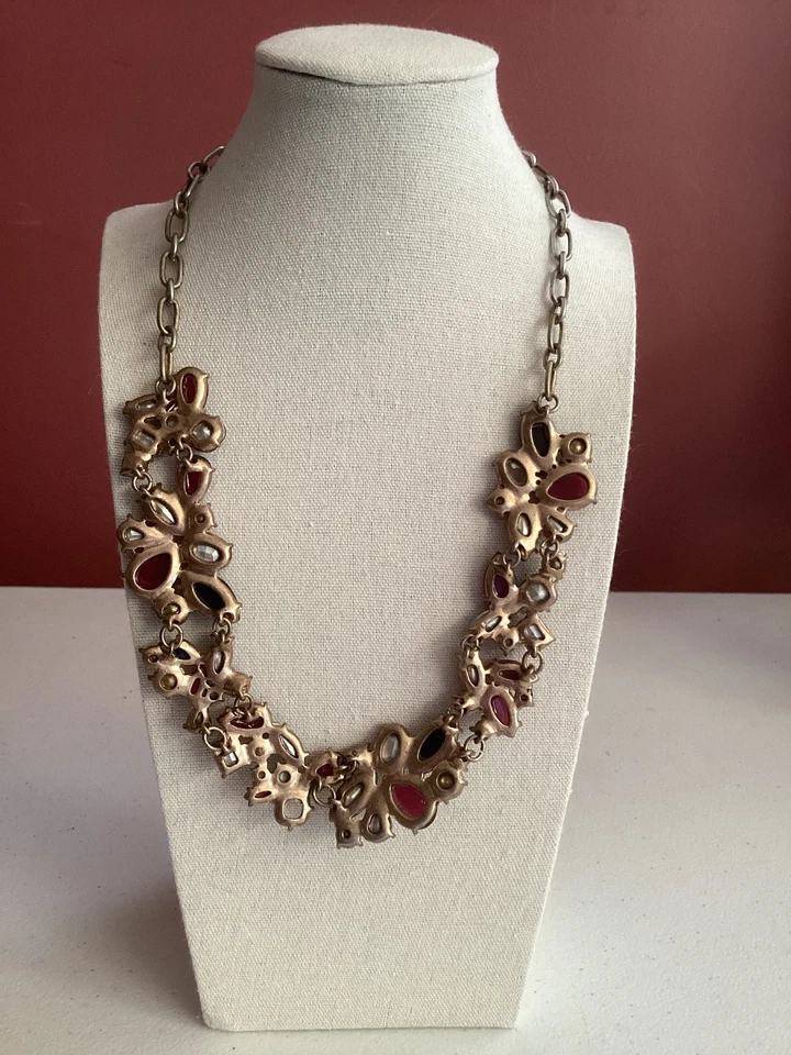 J. Collar Crew Multicolor Borgoña Azul Rosa Amarillo Naranja Cristal Distintivo Foto 3 de 4