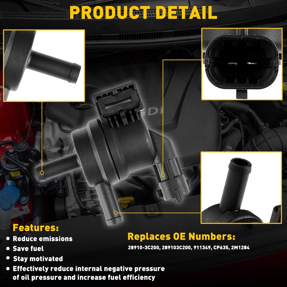 PURGE CONTROL for 2010-2020 VALVE HYUNDAI Santa Fe Rio KIA Sedona # 28910-3C200 - Image 3 of 4