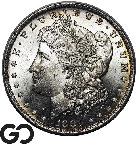 1881-O Morgan Silver Dollar Coin, Nice Gem BU++