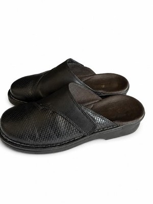 Clarks Collection Cushion Womens Black Leather Mule Clog Slip On Size 7 