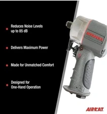 AIRCAT Pneumatic Tools 1076-XL 3/8" NITROCAT Compact Impact wrench 550 ft-lb