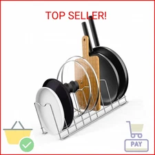 FLSEPAMB Lid Organizer Pot Lid Organizer 10-Tier Pot Lid Rack Holder Suitable fo