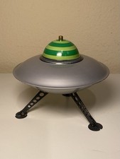 Vtg Restoration Hardware UFO Flying Saucer Tin Retractable Landing Gear W/ Box