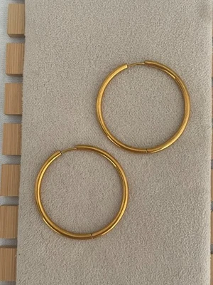 Creole GROß PURELEI 4cm Durchmesser 18K vergoldet *NEU* - Bild 1 von 3