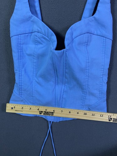 Zara Blau Korsett XS Blau Korsett Top Schnürung Rücken Crop Tank Top XSmall Blau EUC! - Bild 5 von 11