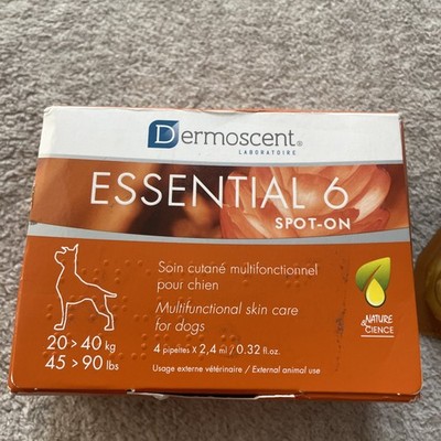 Dermoscent Essential 6 Spot-On for Dogs 45-90LB 4 COUNT BOX + 4 without box. 