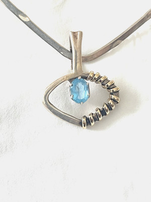 Native American Evil Eye Sterling/14K and blue Topaz from Bien Mur