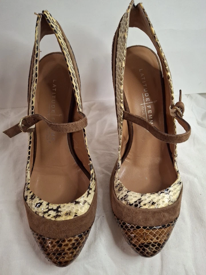 Zapatos de salón de gamuza LATITUDE FEMME para mujer con estampado animal talla 36,5 (433) Foto 2 de 4