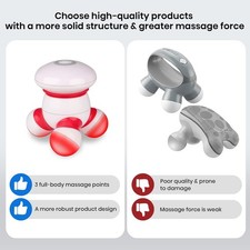 Mini Handheld Massager Portable Vibrating Body Massager LED Battery