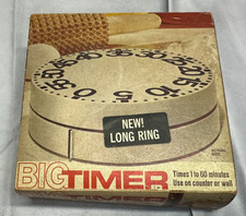 Vtg American Family Scale Co BIG TIMER Plastic Windup Timer CLEAR-USED/WORKS