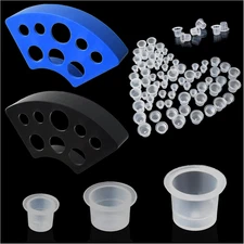302PCS Tatoo Ink Caps with 300 Tatoo Ink Cups Mixed Size and 2 Ink Cap Holder...