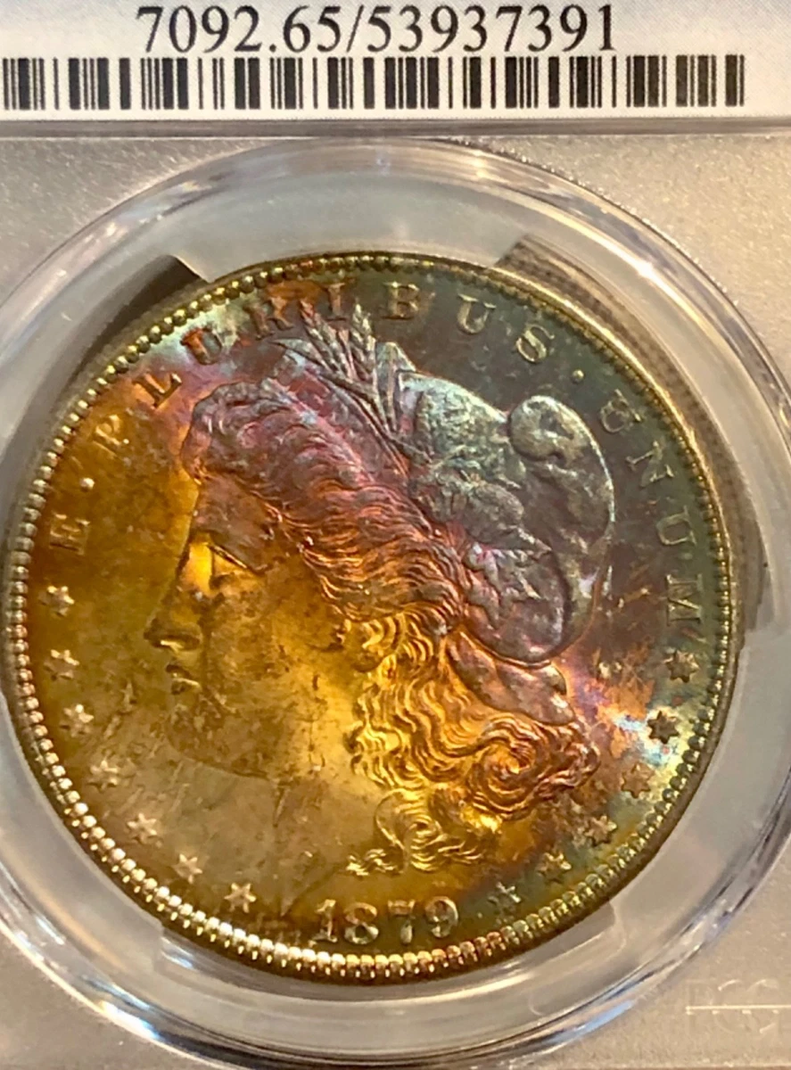 PCGS Certified MS 65 Graded 1879 Year Morgan US Dollars (1878-1921
