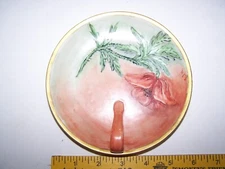 Bavaria Poppy Poppies Hand Painted Signed E.l.k. Finger Loop Plate Dish Gold rim
