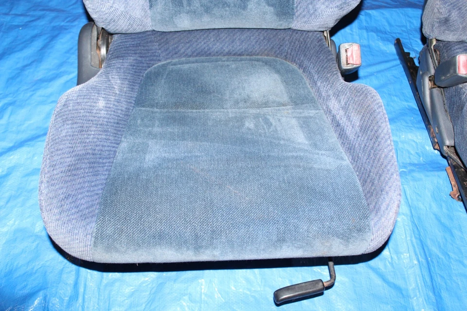 Par de asientos cubo delanteros Honda Prelude 92-96 con receptores de cinturón de seguridad AZUL limpio Foto 3 de 4