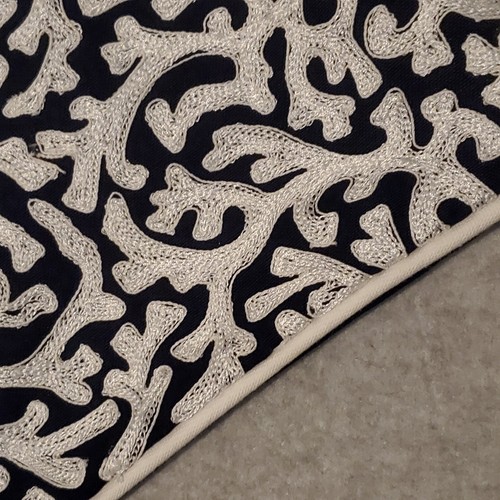 Williams Sonoma Navy and White Embroidered Pillow Slip Covers Set of 2 - Picture 4 of 14