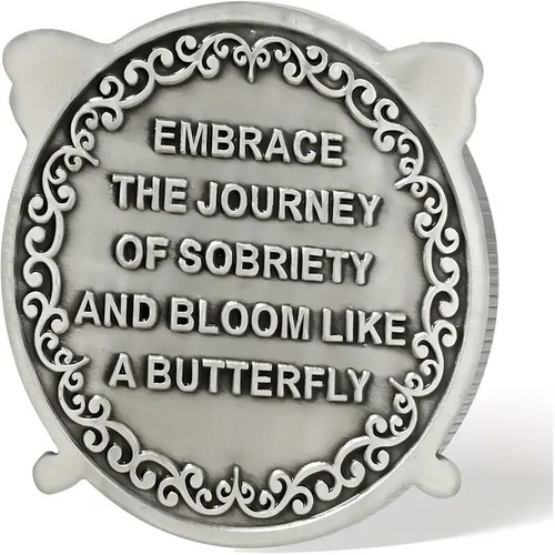 Colorful Butterfly Sobriety Coin Alloy AA Chip Recovery Gift Token for Women Men - Picture 3 of 8