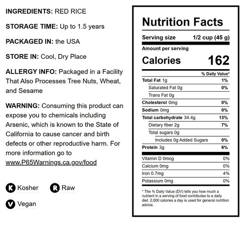 Red Rice – Whole Long-Grain Rice, Nutty Flavor, Soft Texture, Non-Sticky, Bulk - Picture 14 of 34