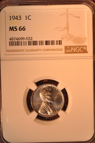 1943 STEEL CENT MS66 NGC