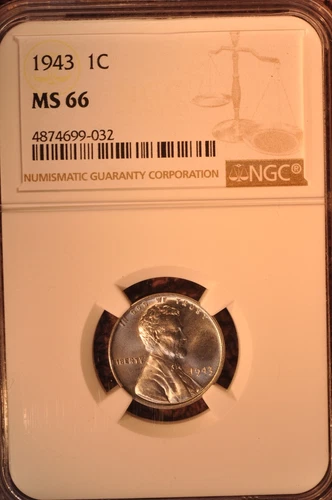 1943 STEEL CENT MS66 NGC