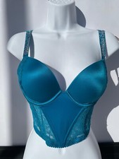 Victoria's Secret Shine Strap Push Up Blue Corset Top 32C