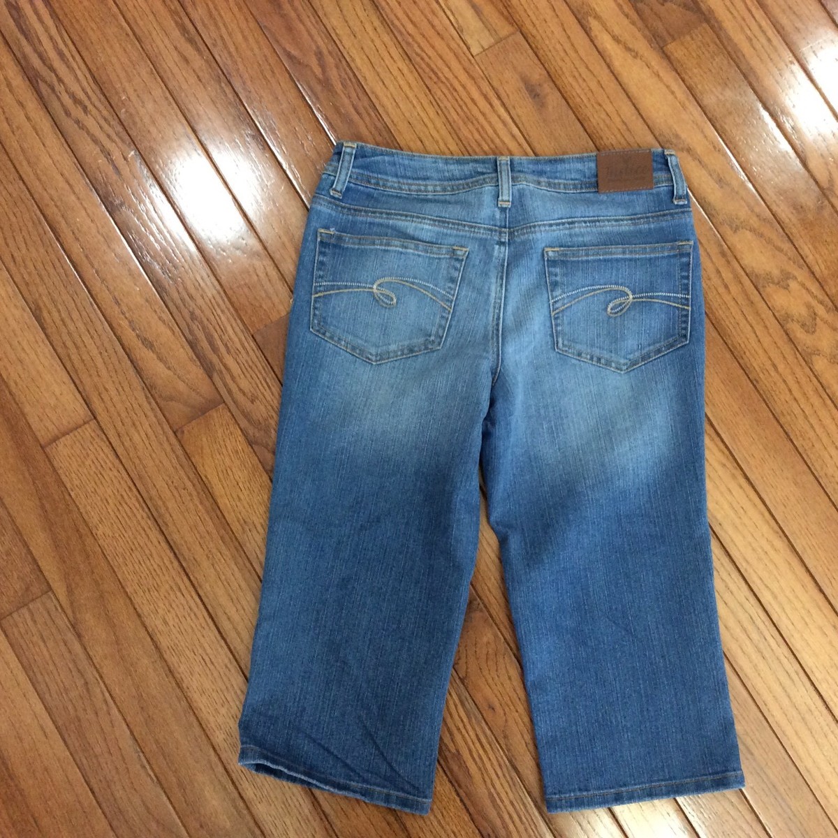 Jeans flare Denim de algodão cinza délavé com efeito vintage