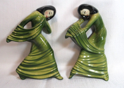 Ceramic Art Studio Madison Wisconsin USA Vintage SHADOW DANCER A & B GC