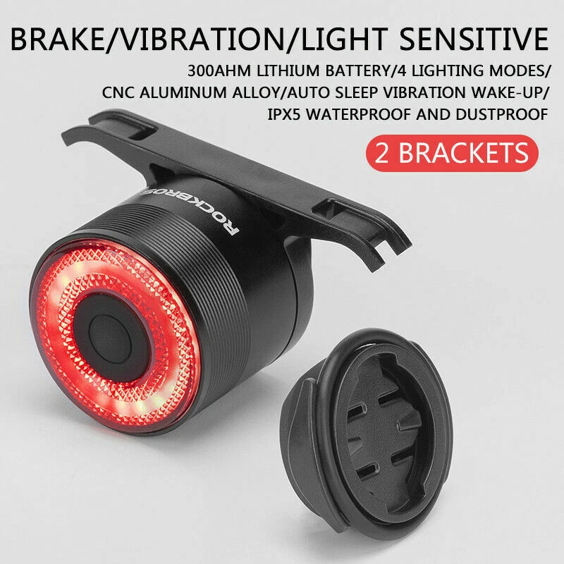 ROCKBROS Bike Taillight Smart Rear Light Brake Sensing Rechargeable Waterproof
